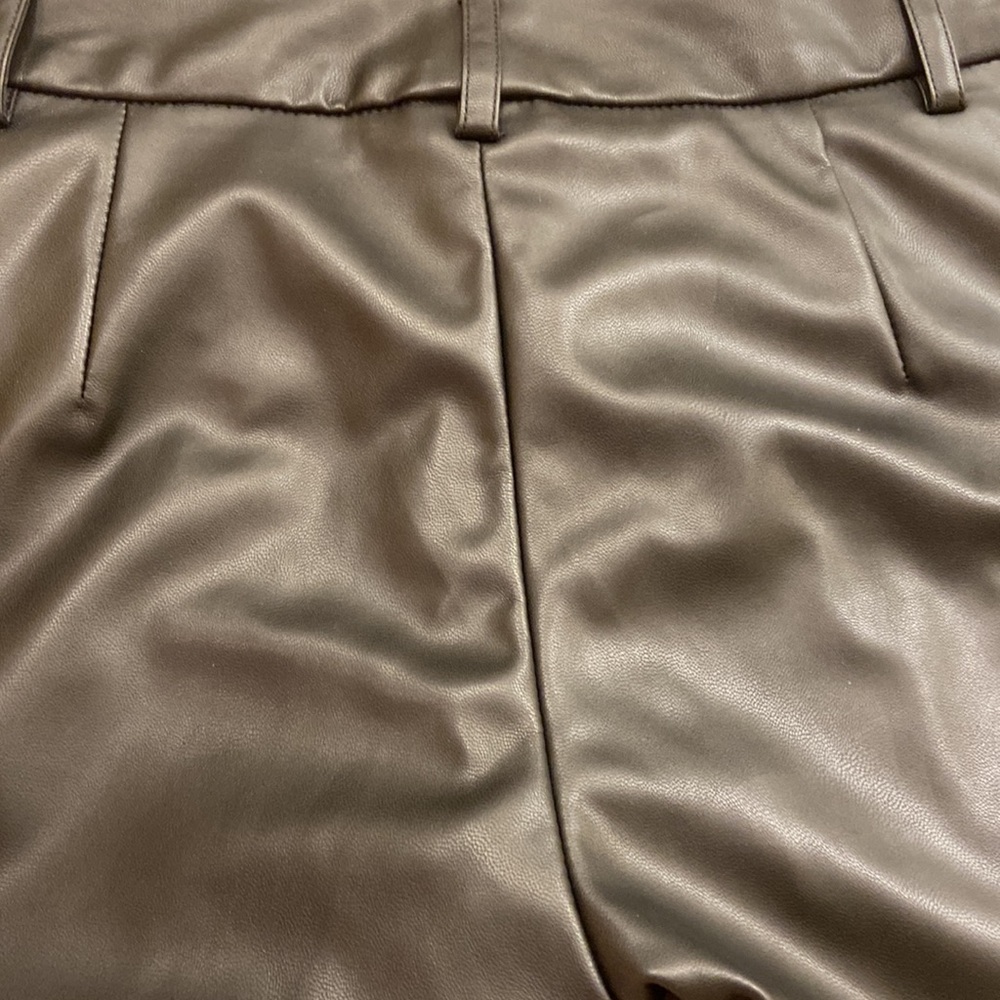 Velvet Faux leather Honey Trousers black. Size 2. Like new. - Picture 8 of 10